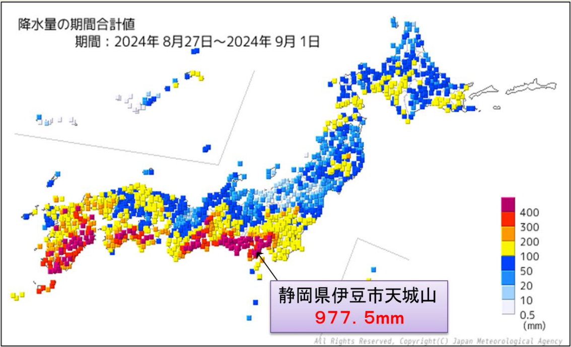 【図2】降水量の期間合計値