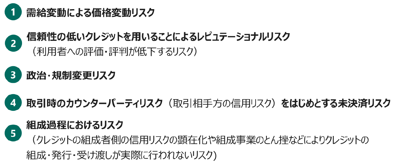 カーボンクレジットにまつわるリスクの例