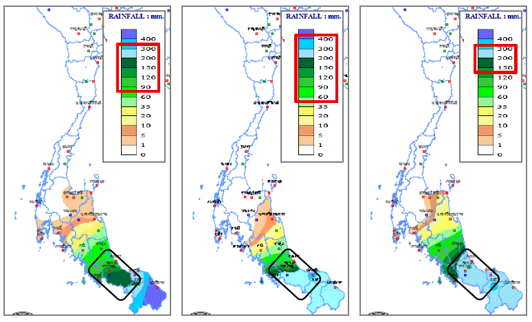 1日の降雨量(タイ南部)