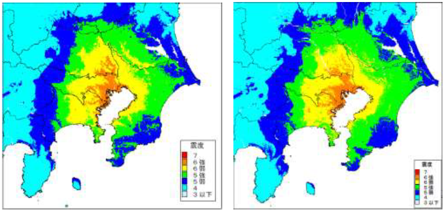 都心南部直下地震の震度分布