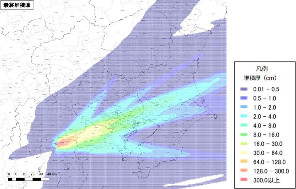 図3. 降灰の最終堆積厚