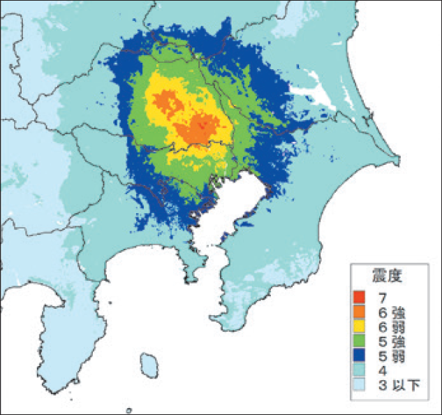 （b）綾瀬川断層（2025年想定）
