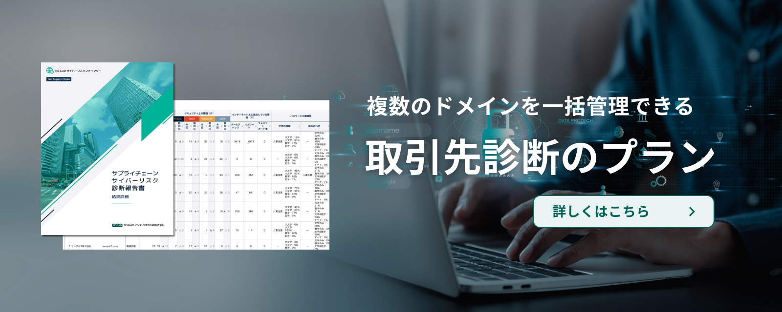 複数のドメインを一括管理できる 取引先診断のプラン 詳しくはこちら